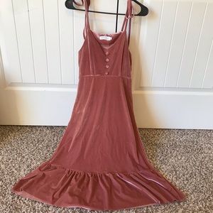 Rose pink velvet suspender skirt